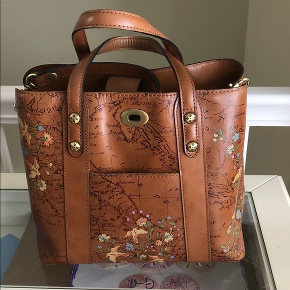 Patricia Nash Darby Floral Map medium satchel/tote - Picture 2 of 12